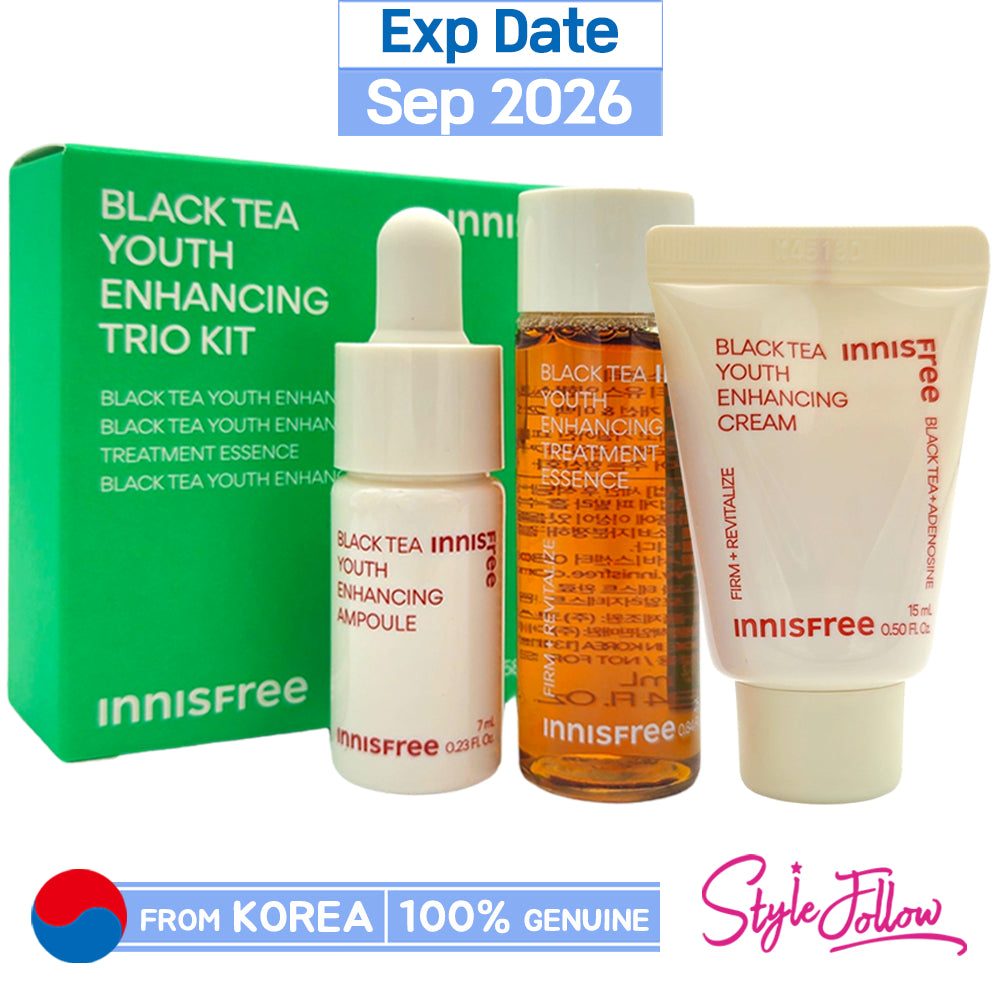 [INNISFREE] Набор трио для повышения молодости с черным чаем (Включить 3 предмета) 1 set