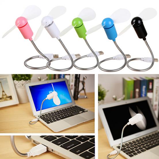 Мини-портативный гибкий USB-вентилятор охлаждения для ноутбука, настольного ПК, компьютера one size синий
