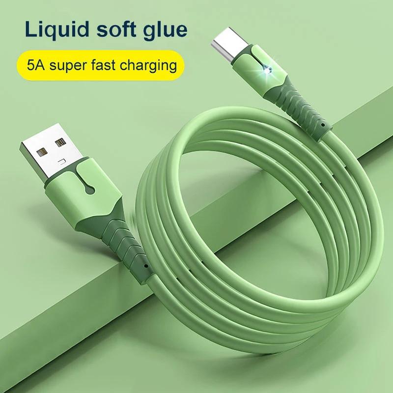 Кабель USB Type C 5A, кабель USB C для быстрой зарядки для Huawei, зарядное устройство, кабель USB Type C для Xiaomi POCO X3 M3 Samsung 1M синий