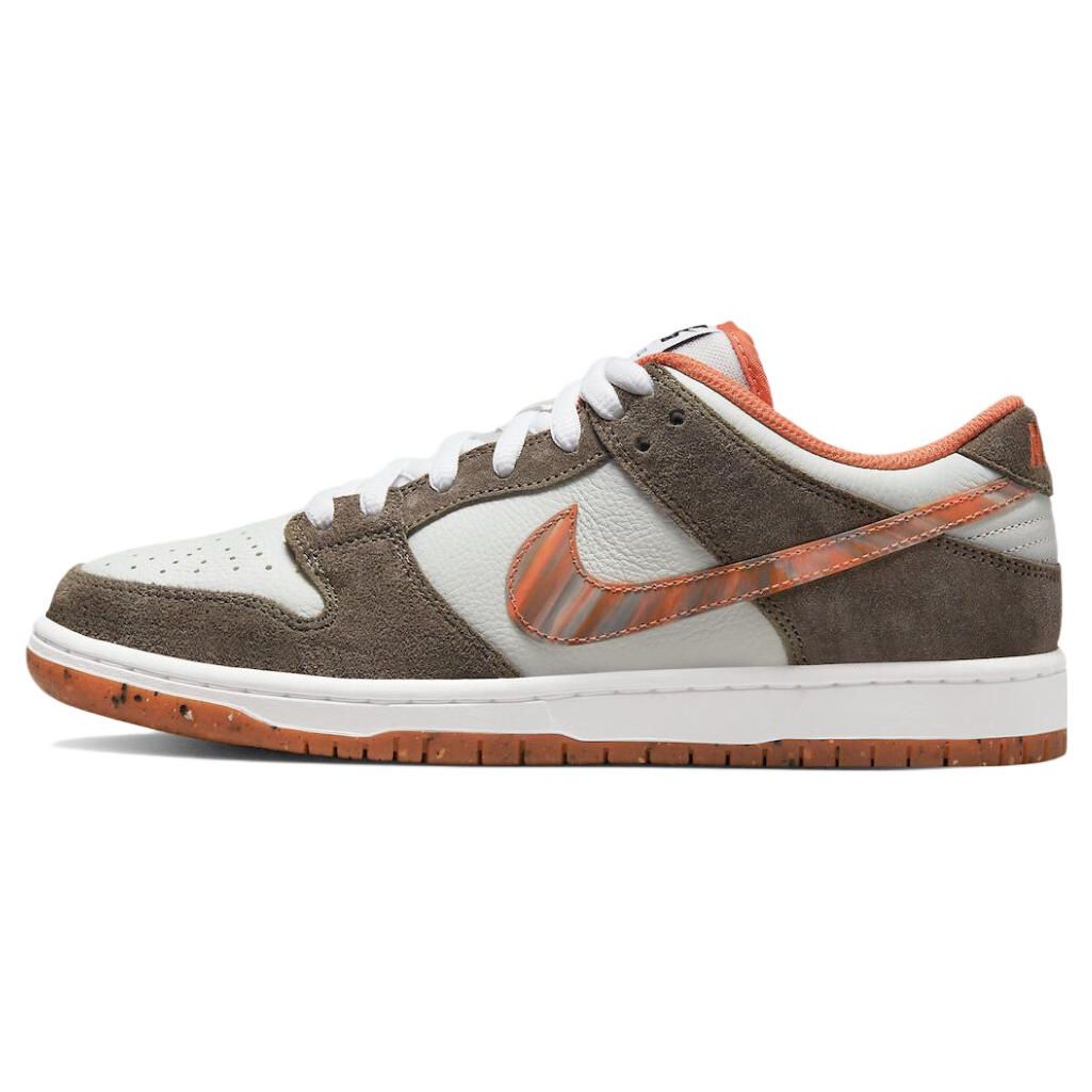 Nike Раздавленный DC. Кроссовки унисекс Dunk Low SB Golden Hour Белый Оливково-Серый Мантра-Оранжевый DH7782-001 36.5