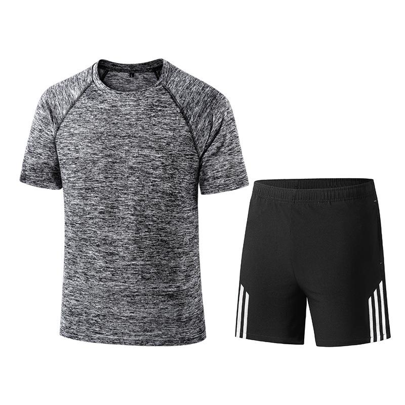 Летний спортивный костюм Мужской спортивный костюм Мужчины 2 -Piece Set XXXL светло-серый