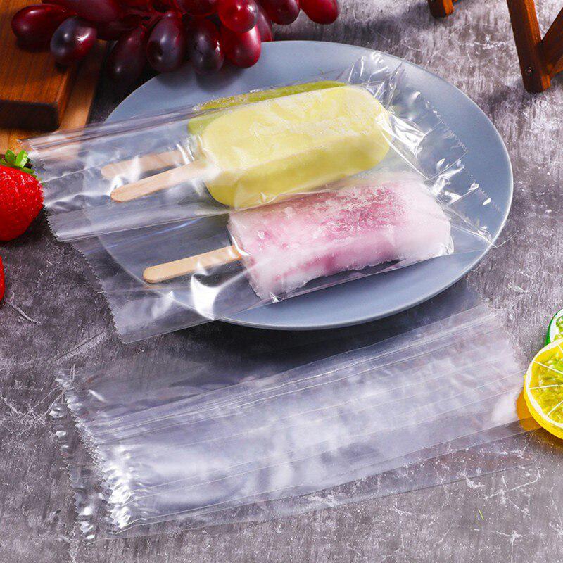 100 шт. пластиковые пакеты для мороженого, прозрачные пакеты для мороженого, мешок для льда на холодильник 8*19cm,100pcs/bag