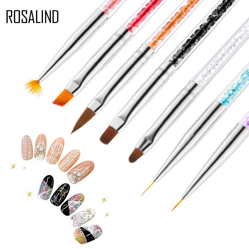 Nail Art Rhinestone Ручка Акриловые кисти Линия Цветочная живопись Удлинительная ручка Маникюрные инструменты 1Pcs чёрный