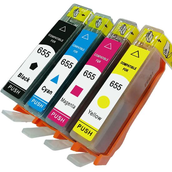 4 совместимых картриджа для Hp 655 и Deskjet 3525, 4615, 4625, 5525, 6520, 6525