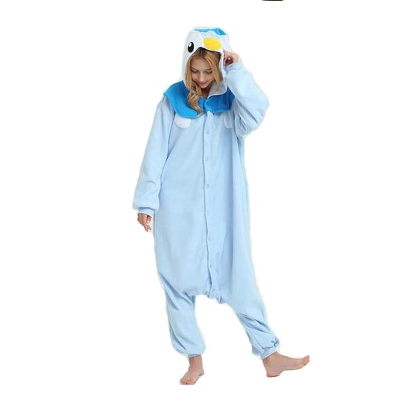 Piplup Onesie Хэллоуин Косплей Костюм Мультфильм Кигуруми Цельная пижама Домашняя одежда M