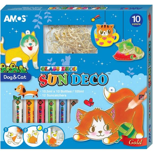 Amos Glass Deco Sun Deco Dog&Cat, разные цвета, 1 шт. Популярные корейские игрушки