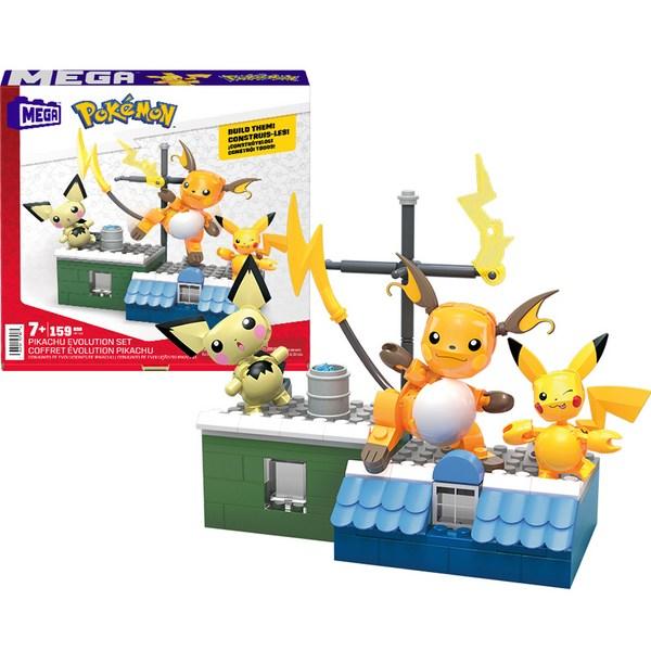 Mega Block Pokemon World Adventure Pikachu Evolution Trio Совместимый с Lego блок, разноцветный