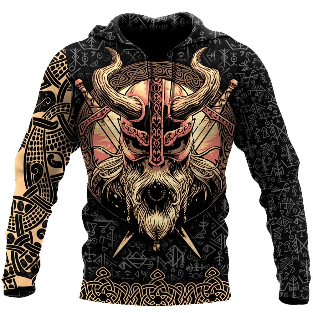 Мужская толстовка с капюшоном Vikings Odin S Skull с 3D принтом, модные толстовки унисекс, осенние повседневные женские уличные пуловеры XXXXXXL