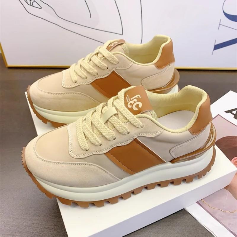 Женская повседневная спортивная обувь Cortez из натуральной кожи в стиле ретро, ​​универсальная повседневная спортивная обувь в Корейском стиле с толстой подошвой и шнуровкой 35 розовый