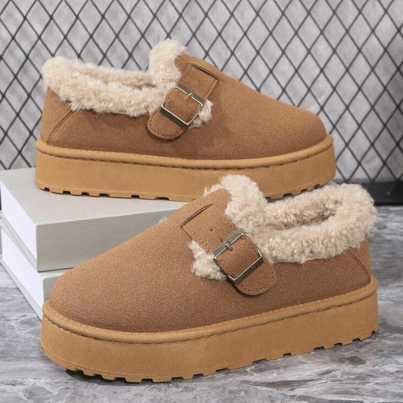 Зимняя женская обувь Boken Shoes Plush Fashion Retro Bean Shoes Хлопковые женские тапочки на плоской подошве Женские ботинки на платформе 36 малиновый