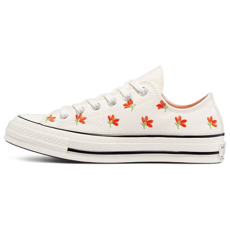 Converse Мужские кроссовки Chuck 70 Low с вышивкой Garden Party White Egret Bright-Poppy 570916C 35