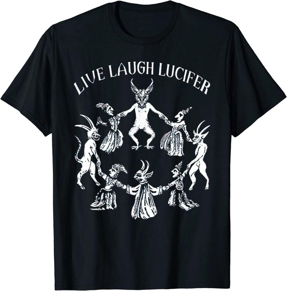 Футболка унисекс Live Laugh Люцифер Ужас Сатана Сатанинский Demonc Devil Goat S