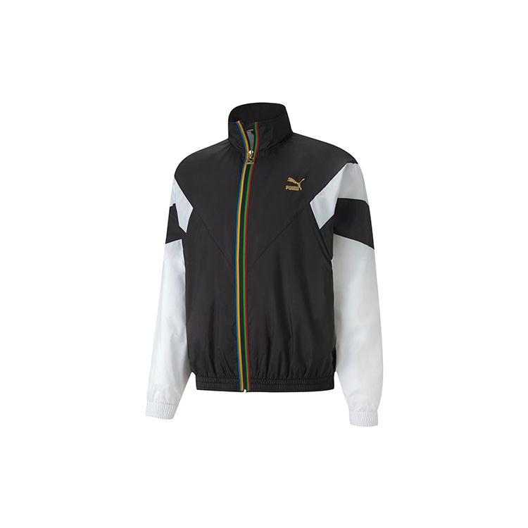 Puma Metallic Gold Embossed Regular Zip-Up Jacket Мужские куртки черные 597610-01 XS
