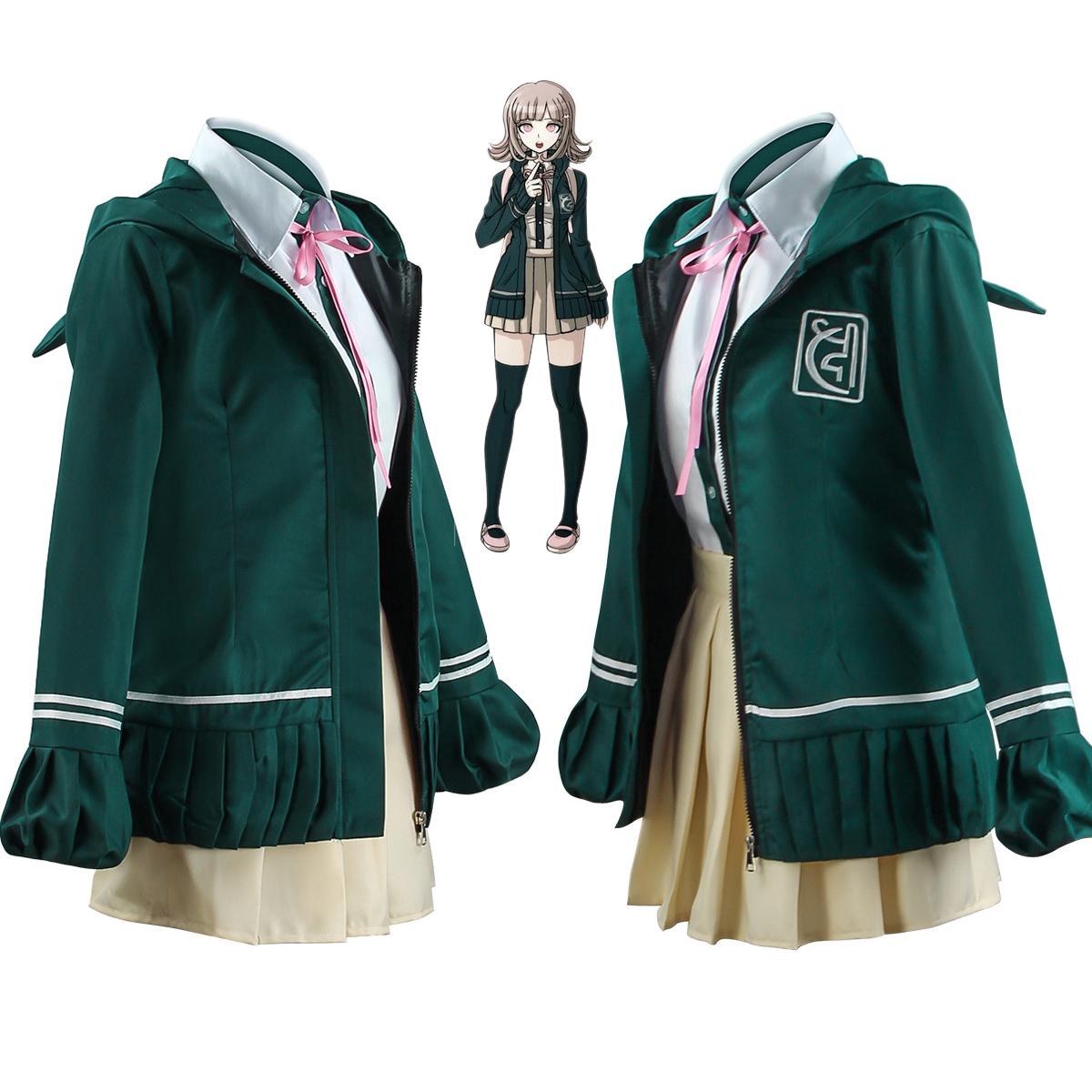 Японского аниме Super DanganRonpa 2 Nanami ChiaKi, карнавальный костюм, школьная форма, юбка Лоли для девочек xxl