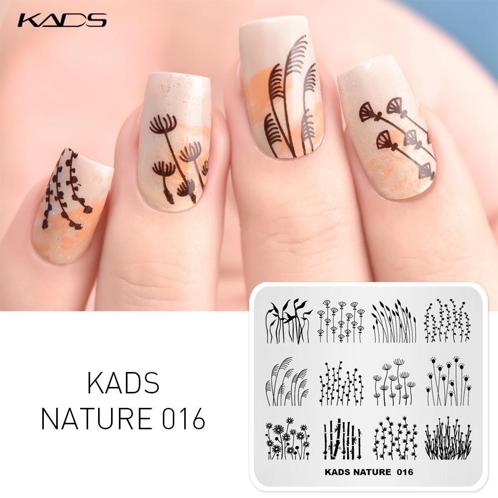 KADS штамповочная пластина Nature 016 дикие живые растения дизайн изображения шаблон шаблоны для штампов для ногтей трафареты для ногтей