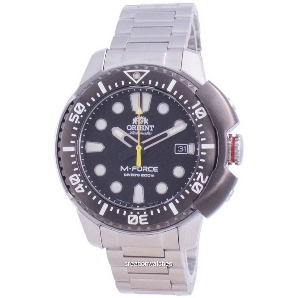 Японские мужские часы Orient M-Force AC0L 70th Anniversary Automatic Diver s RA-AC0L01B00B 200M чёрный