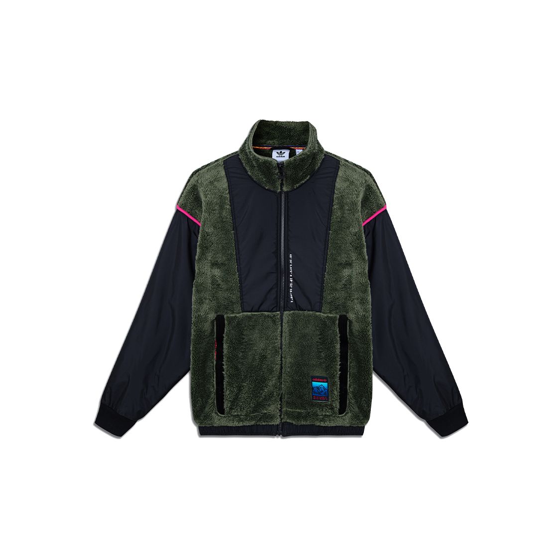 Adidas Originals Trefoil Adv Sherpa Jacket Colorblock Спортивное пальто с воротником-стойкой Мужская верхняя одежда Зеленый GV0927 XS