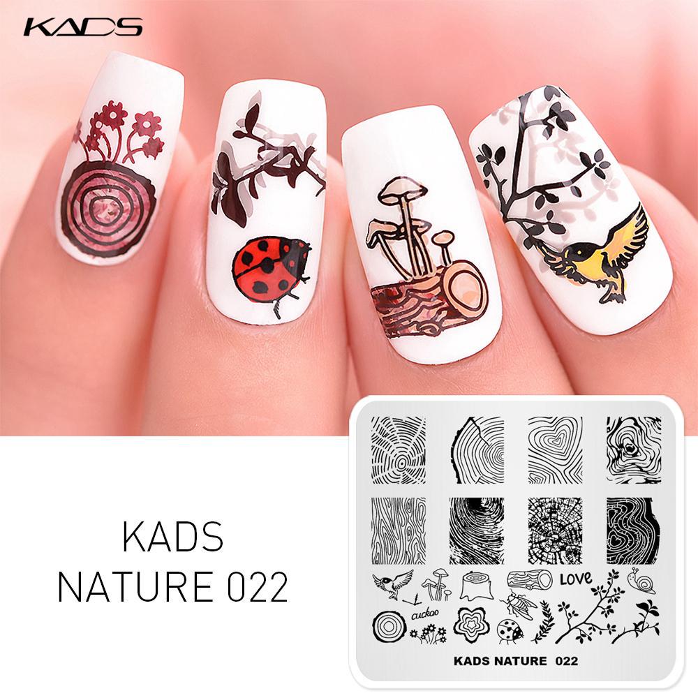 KADS Nature 022 Пластины для штамповки ногтей, радостный дизайн, шаблон для дизайна ногтей, пластина с изображением, аксессуары для украшения маникюра «сделай сам»