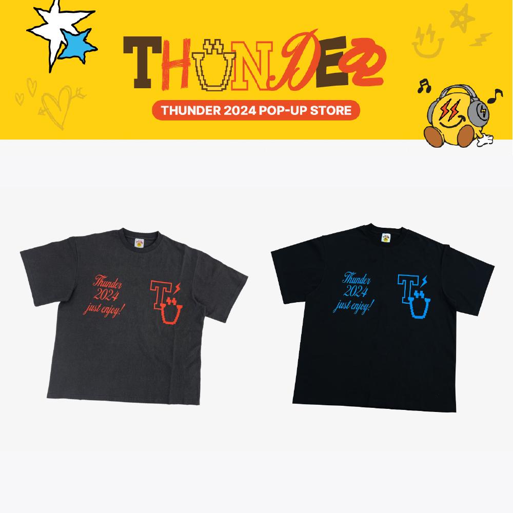 Футболка ATEEZ THUNDER POP-UP 2024 года в пигментном исполнении Orange ver.