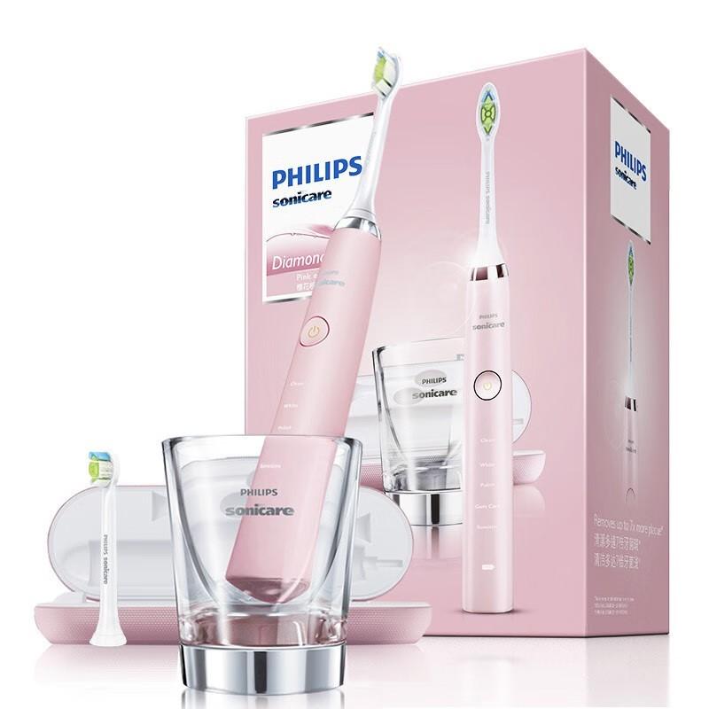 Электрическая зубная щетка Philips Diamond Bright White Series Электрическая зубная щетка с акустической вибрацией для защиты десен и глубокой чистки зубов розовый