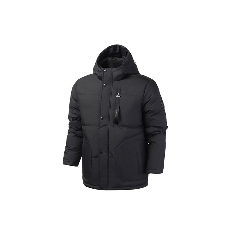 Короткая хлопковая куртка Adidas Neo с капюшоном и украшенным логотипом, зимняя мужская верхняя одежда, черная EI4418 L