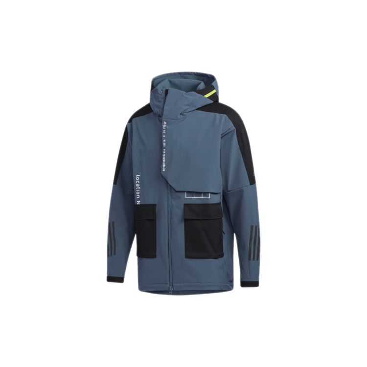 Ветровки  Joom Мужская спортивная куртка с капюшоном Adidas Tech Full-Zip, верхняя одежда Legacy-Blue FU6573