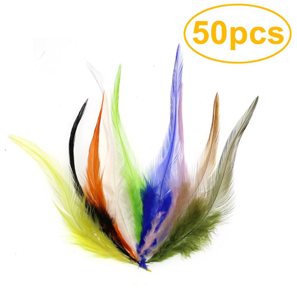 Муха завязывает перо Hackle 50PCS белый