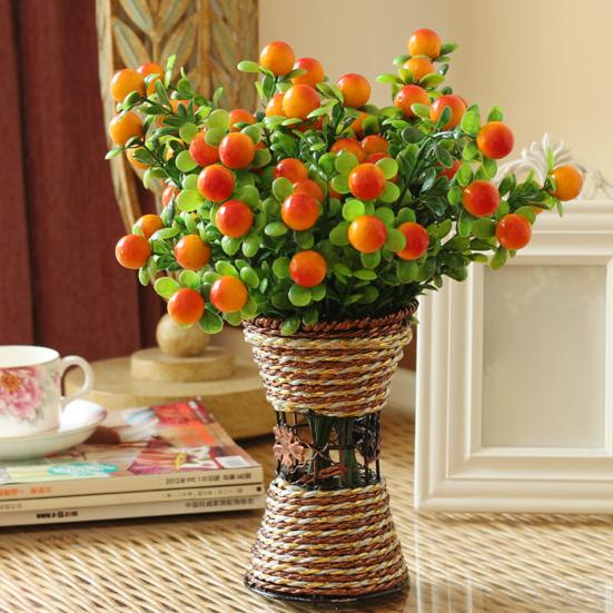1шт 6 веток 18 головок искусственные фрукты DIY Art красный/чёрный