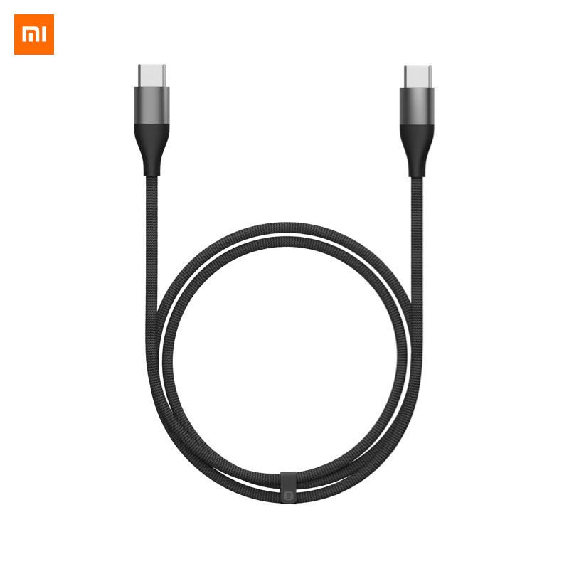 Xiaomi 6A Type-C к Type-C нейлоновый плетеный зарядный кабель для телефонов Pad кабель 6A+4K Black