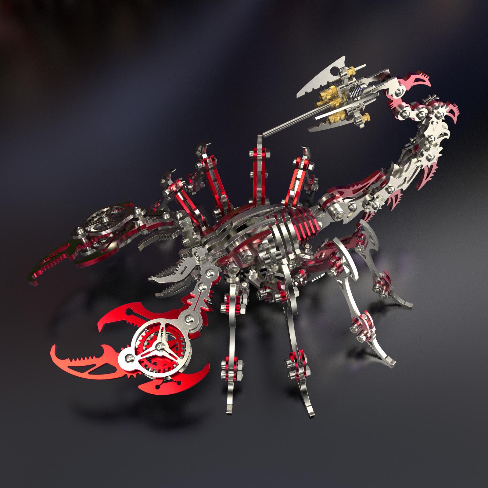 Стальной демон Красочный скорпион 3D твердый металлический пазл 18*11*17cm
