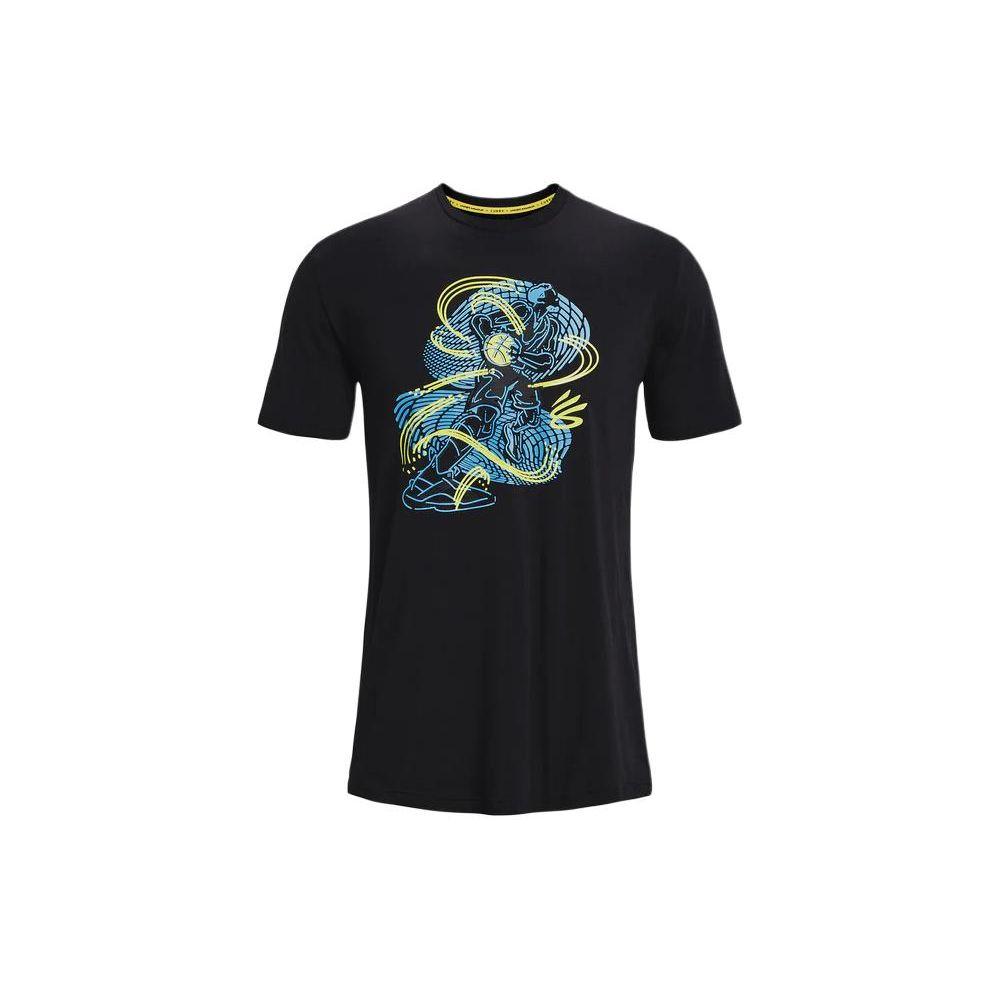 Футболка с коротким рукавом Under Armour с принтом и круглым вырезом, мужские топы, черные 1374209-001 M