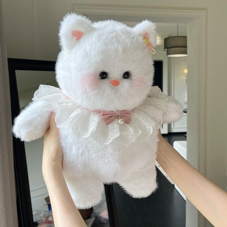 Милая плюшевая игрушка «Пухлый белый кот» 35cm белый