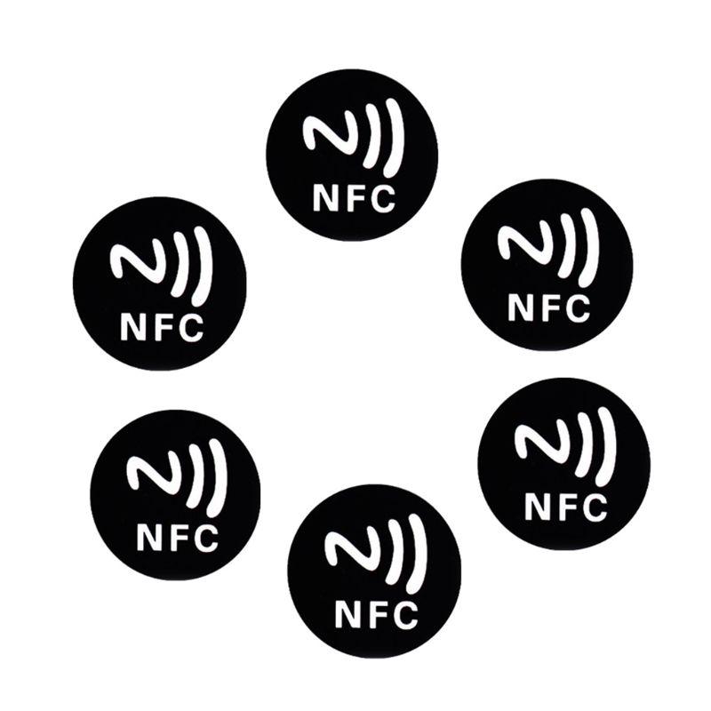 Стикер «сделай сам», 6 шт., черный антиметаллический стикер, NFC Ntag213, бирки NTAG 213, металлические этикетки, значки
