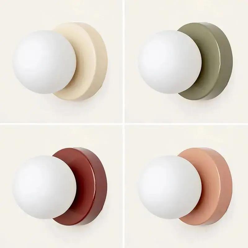 Nordic LED Стеклянный настенный светильник Минималистский G9 Base Orb Бра Для Спальни Кабинета Коридора Лестницы Прохода Входа Светильники No Blub чёрный