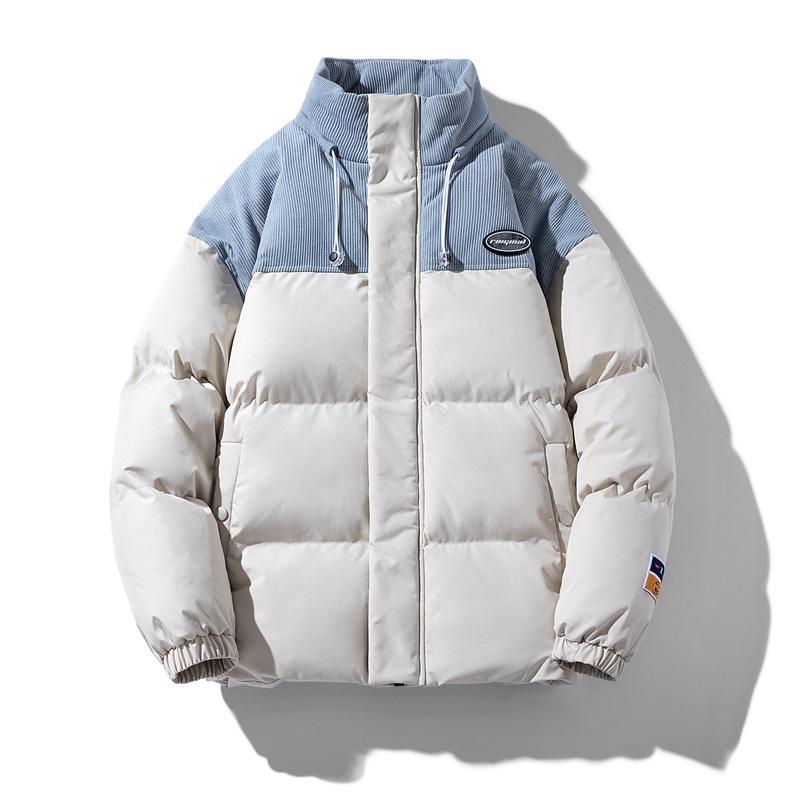 Мужская зимняя толстая хлопковая куртка Tide Brand Couple Loose Tooling Down Jacket M синий
