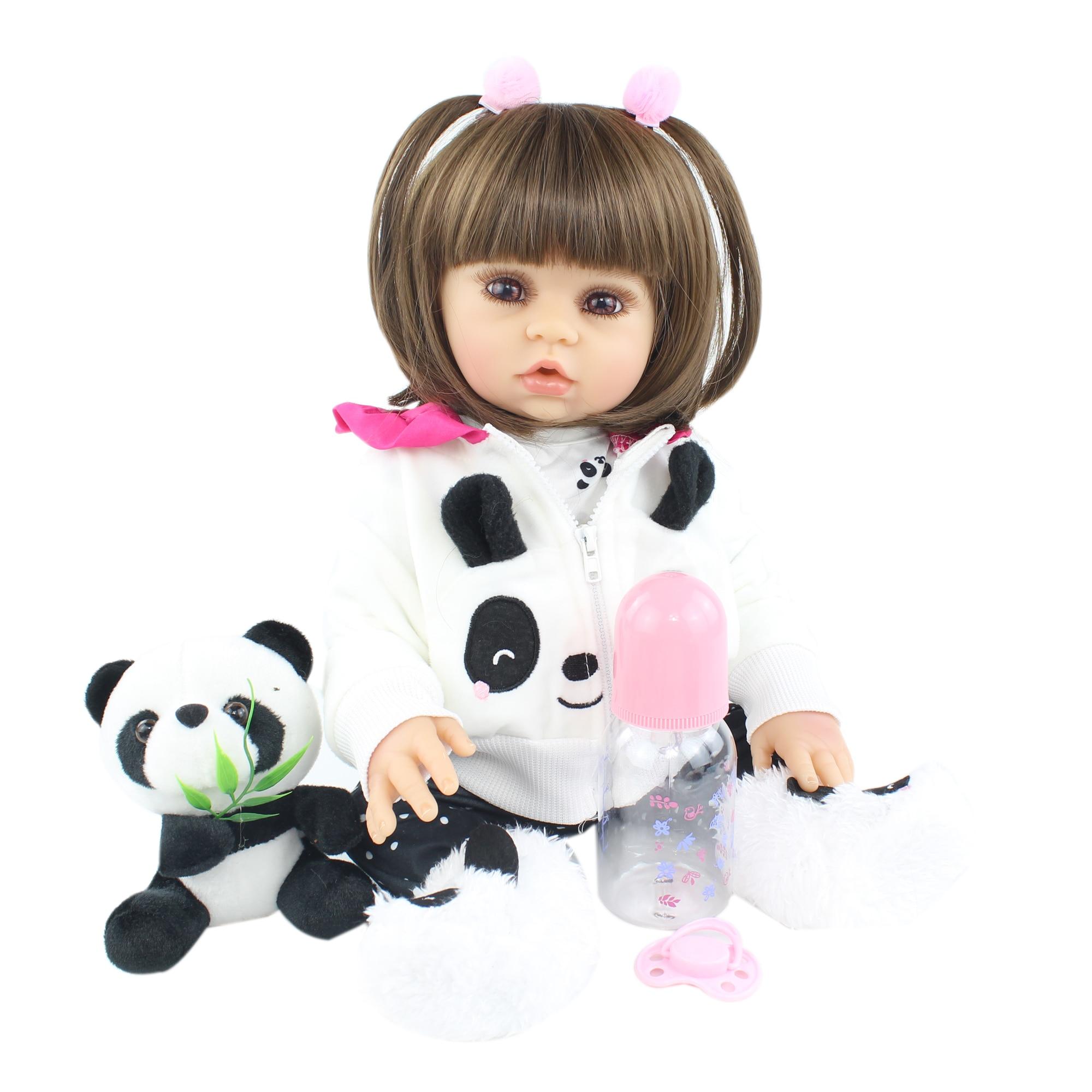 BZDOLL 19 дюймов, мягкая силиконовая кукла Reborn для девочек, виниловая принцесса, игрушка для сна, подарок на день рождения, Bonecas 48cm, Full Body Silicone