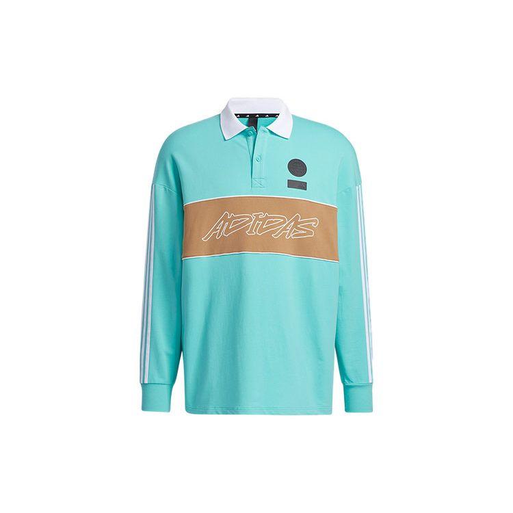 Adidas Performance Logo Print Рубашка поло с длинными рукавами Мужские топы кислотно-зеленого цвета GP0894 XXL