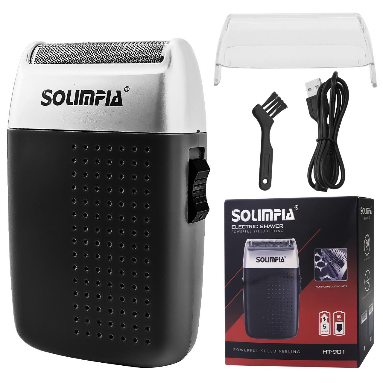 Аккумуляторная бритва SOLIMPIA Professional Series Shaper Trimmer Сеточная бритва Ultra-Glass Shave HT901B синий