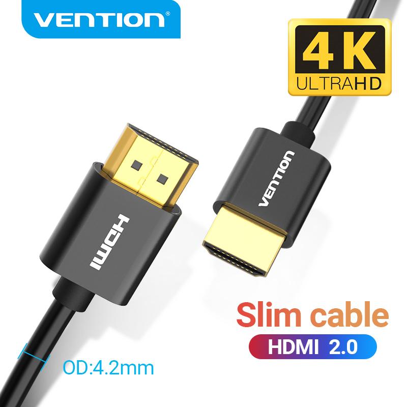 Vention HDMI-кабель 4K тонкий высокоскоростной кабель HDMI-HDMI 2.0 для разветвителя HDMI PS4 PS3 HDTV TV Mi Box проектор 2.0 HDMI-кабель 50cm чёрный