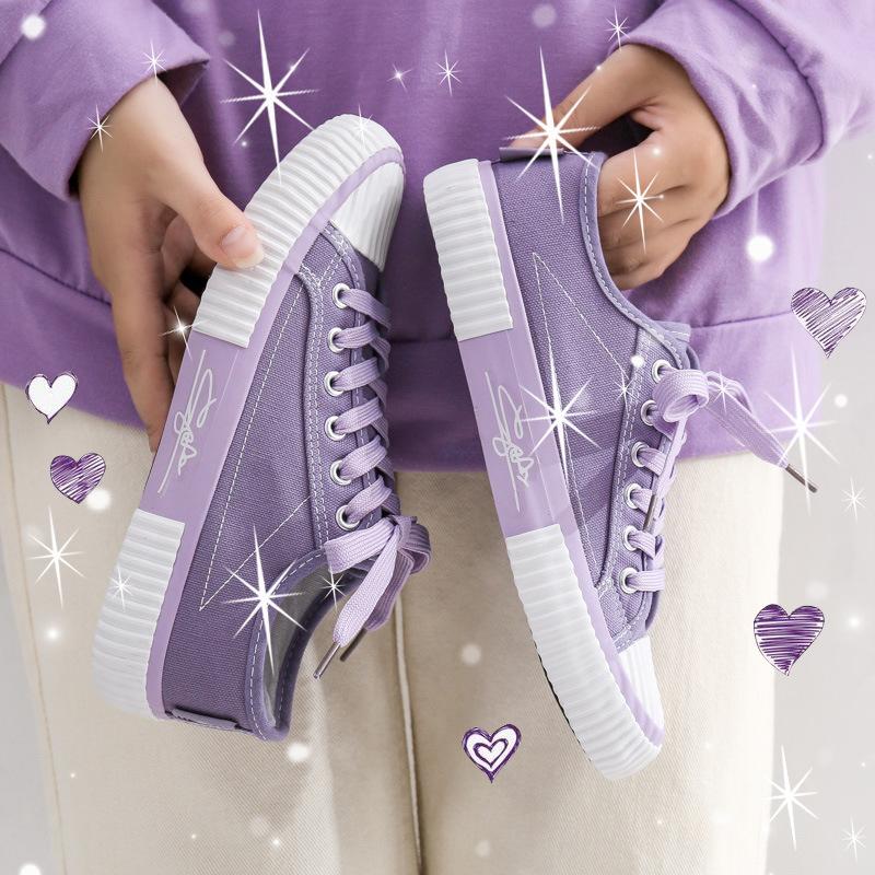 Kawaii Shoes, женская спортивная обувь, спортивные женские прочные повседневные парусиновые кроссовки на плоской подошве с низким берцем, милые модные теннисные туфли 35 чёрный
