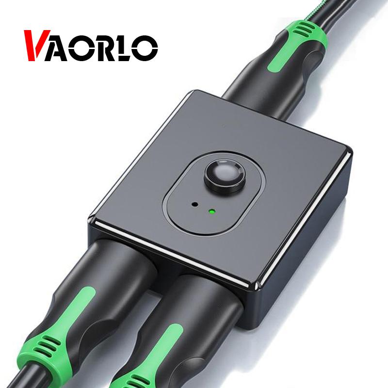 VAORLO HDMI-совместимый сплиттер-переключатель 4K 2,0 HDMI-совместимый коммутатор 1x2/2x1 адаптер 2 в 1 выходной преобразователь для PS4 HD TV BOX чёрный