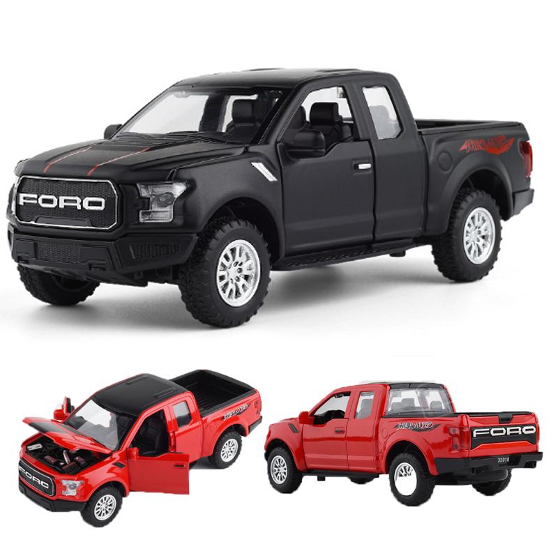 1/32 F150 модель автомобиля из сплава, имитация Raptor, пикап, звук и свет двери автомобиля жёлтый