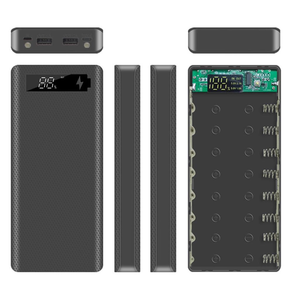 Портативный USB 18650 ЖК-дисплей DIY Mobile Power Bank Case Micro Корпус чёрный