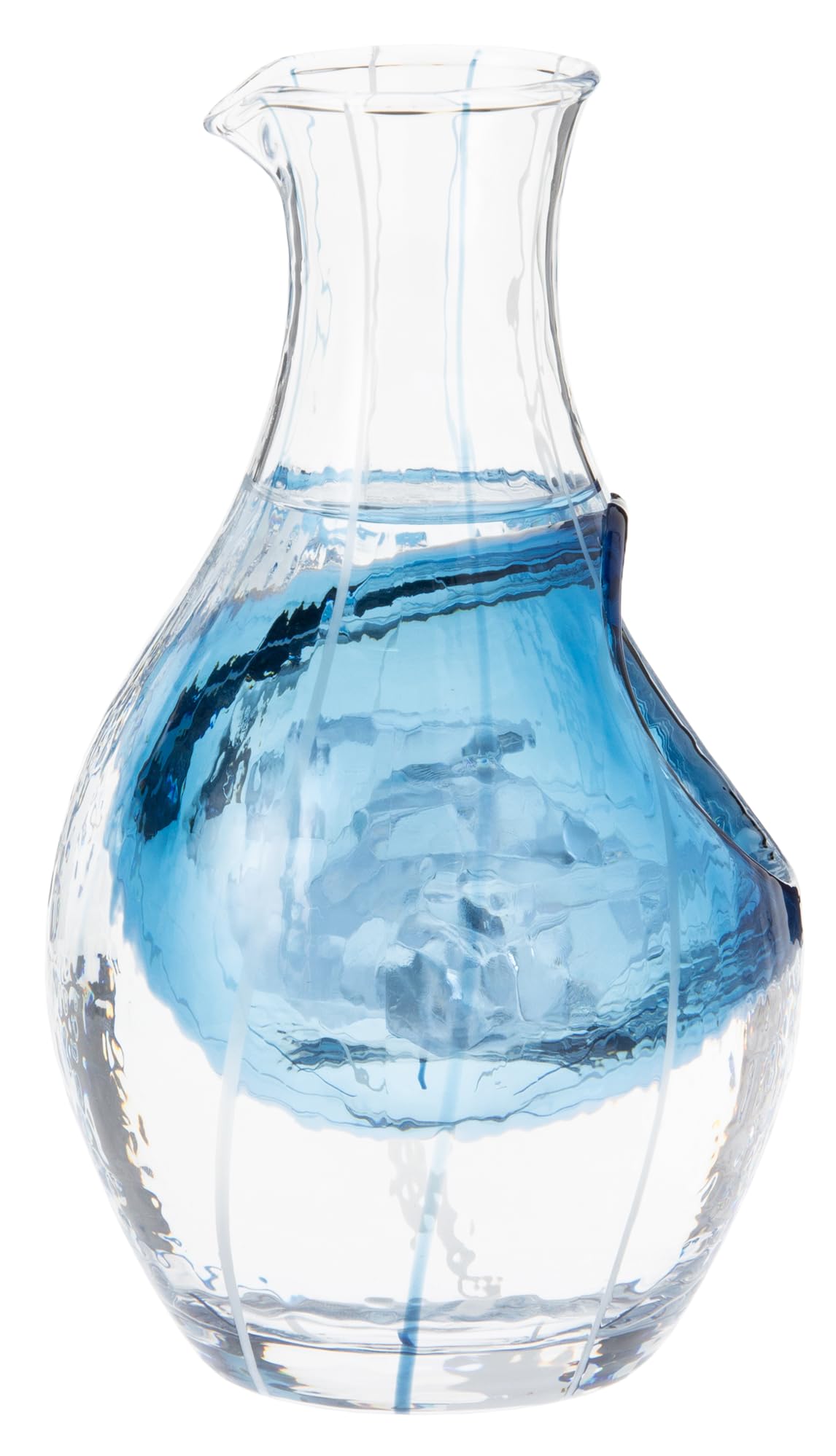   Joom Toyo Sasaki Glass Tokkuri Cold Sake Графин Синий 300 мл Японское стекло Ручная работа Сделано в Японии 61507