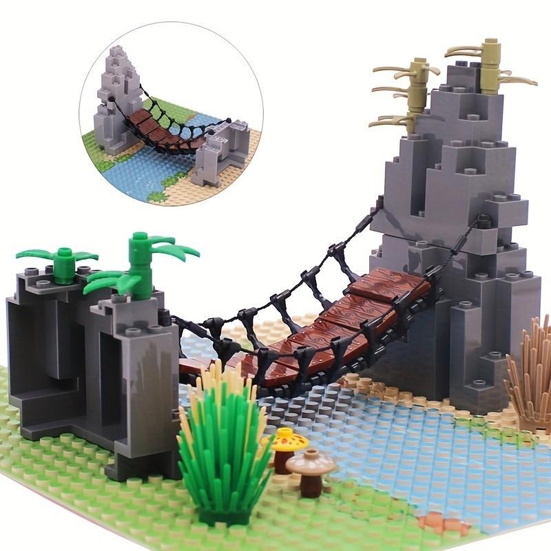 Набор для подъемного моста Mountain Bridge Stone Classic MOC Bricks Accessories Constructor Building Blocks Parts 6083 23996 63141 темно-серого