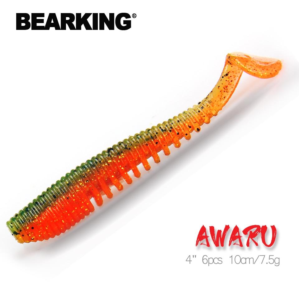 Хорошая рыболовная приманка Bearking, мягкая приманка, профессиональная приманка 4 дюйма, 6 шт., 10 см/7,5 г, качественные искусственные воблеры для карпа A