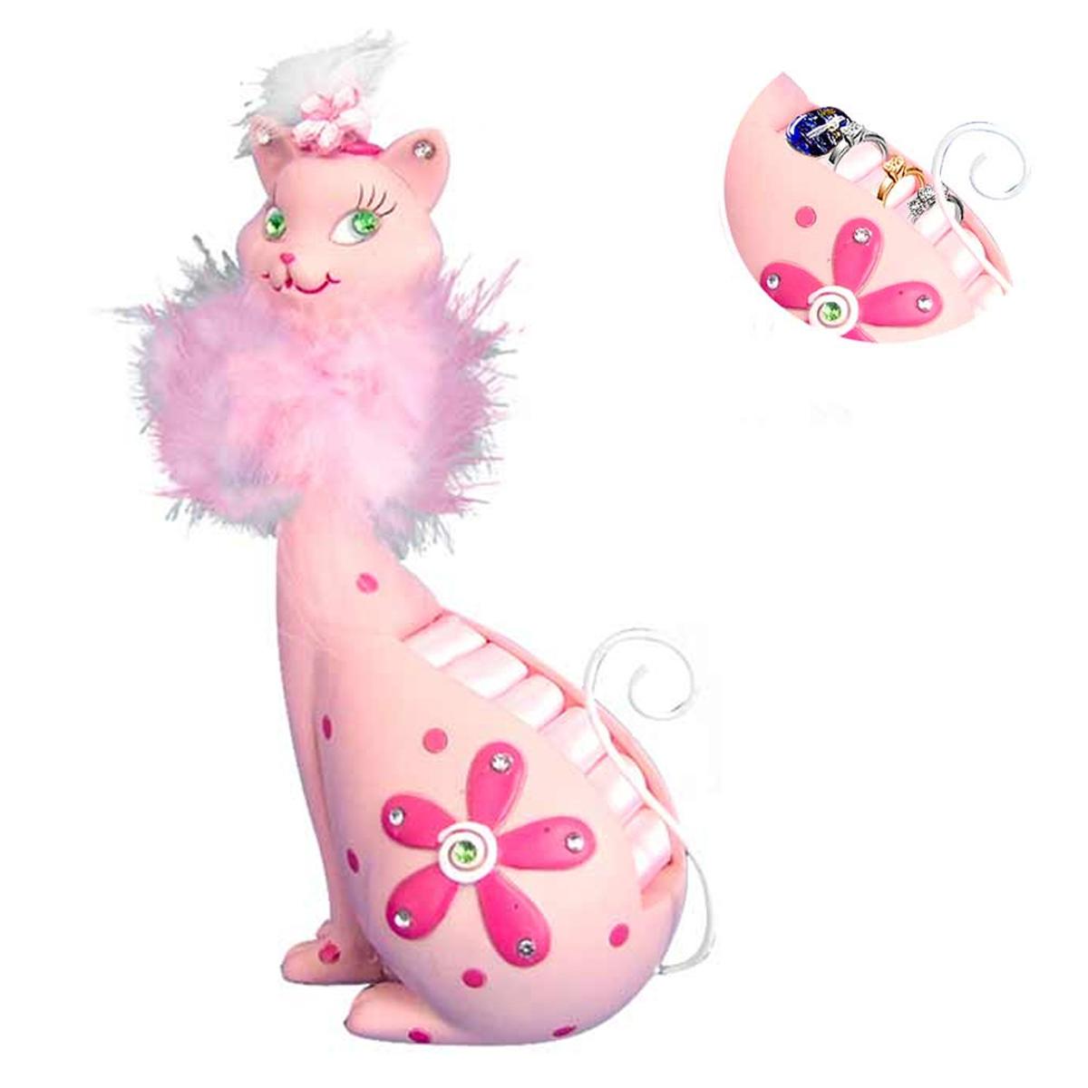 Les Trésors De Lily [H0949] - Подставка для колец из смолы  Pussicat  розовая - 19x9 см ярко-розовый