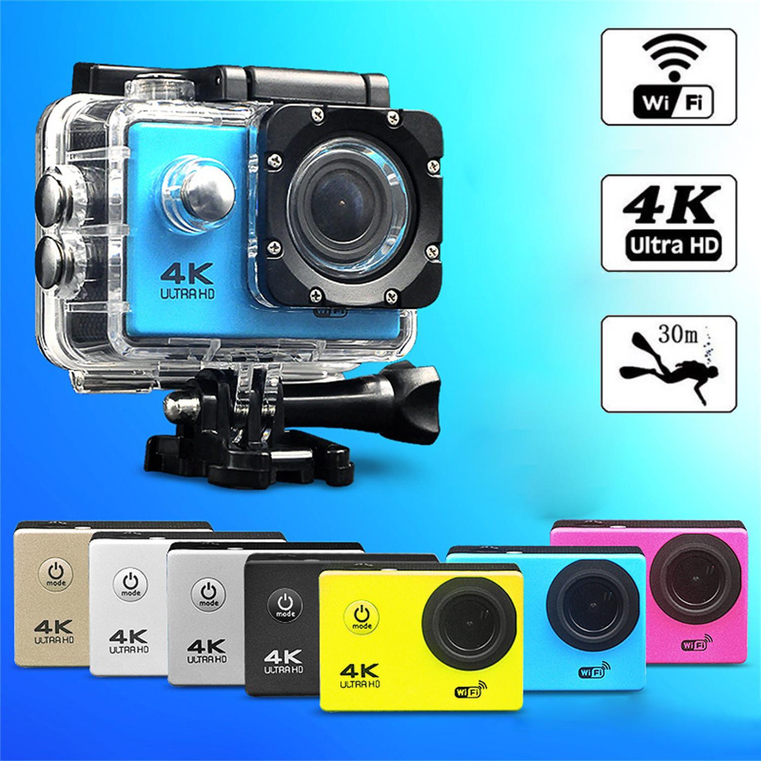 Сумки для камер Новая экшн-камера Ultra HD 4K WiFi 2 дюйма 170D подводный водонепроницаемый шлем видеозапись спортивная камера One Size чёрный