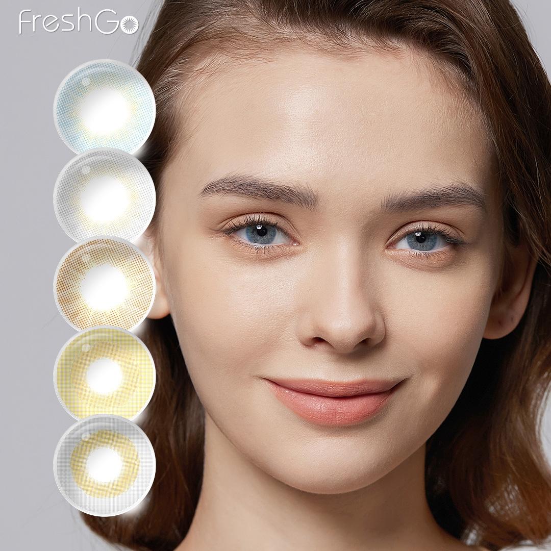 Цветные контактные линзы FreshGo Barbie Косметические цветные линзы для глаз Ежегодные цветные контактные линзы для глаз Красота для учеников аквамарин