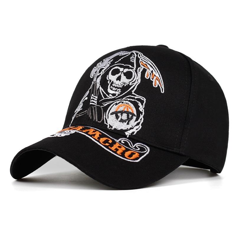 Бейсбольная кепка Samcro Soa Sons Of Anarchy с вышивкой черепа, повседневная шляпа Snapback, модная высококачественная гоночная мотоциклетная спортивная кепка